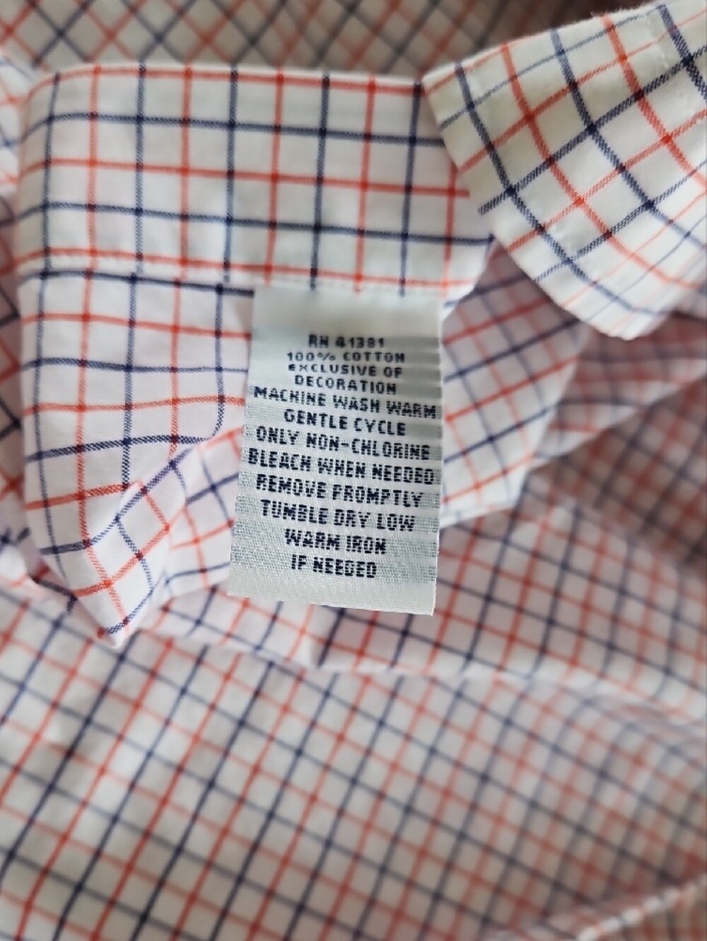 Ralph Lauren Orange & Blue Micro-Check Button-Down Shirt - Picture 4 of 5